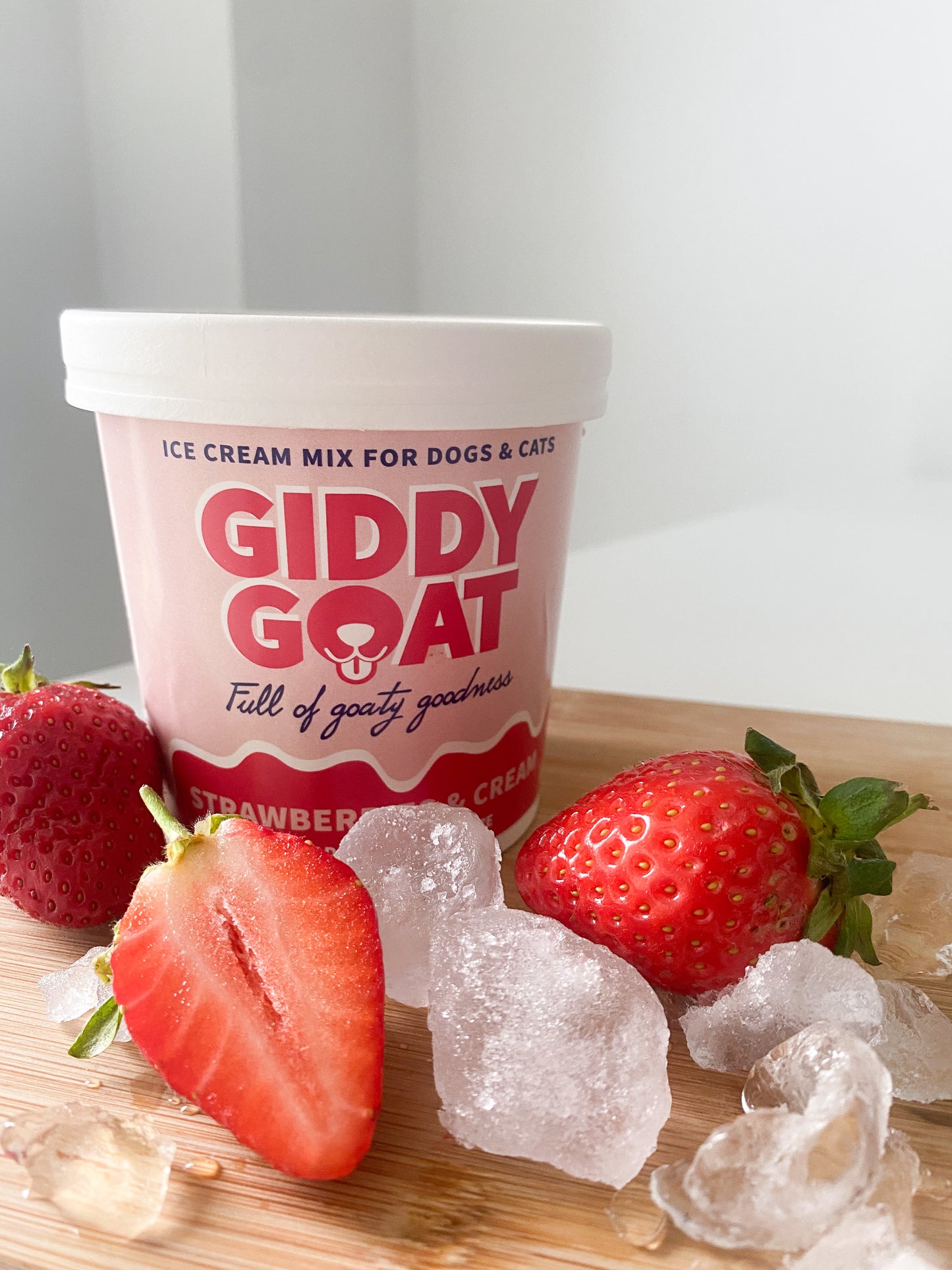 Giddy Goat Ice Cream | Strawberries & Cream Flavour