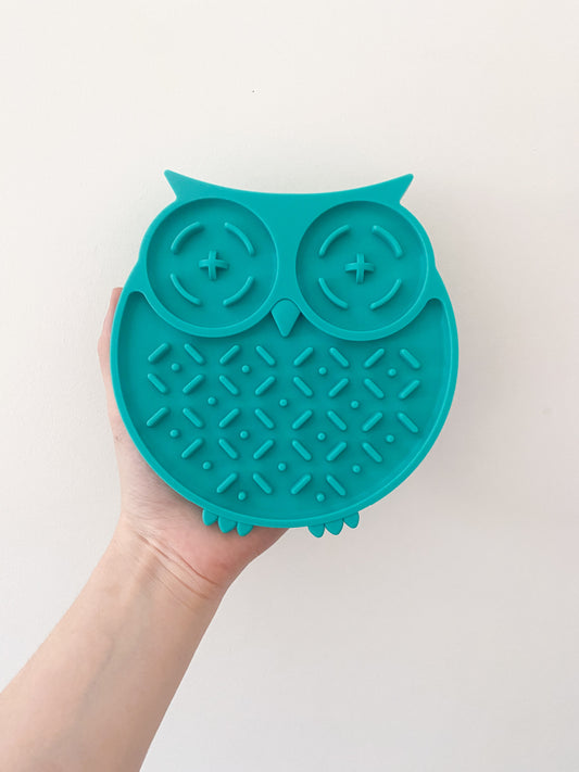 Wise Owl Lick Mat - Turquoise