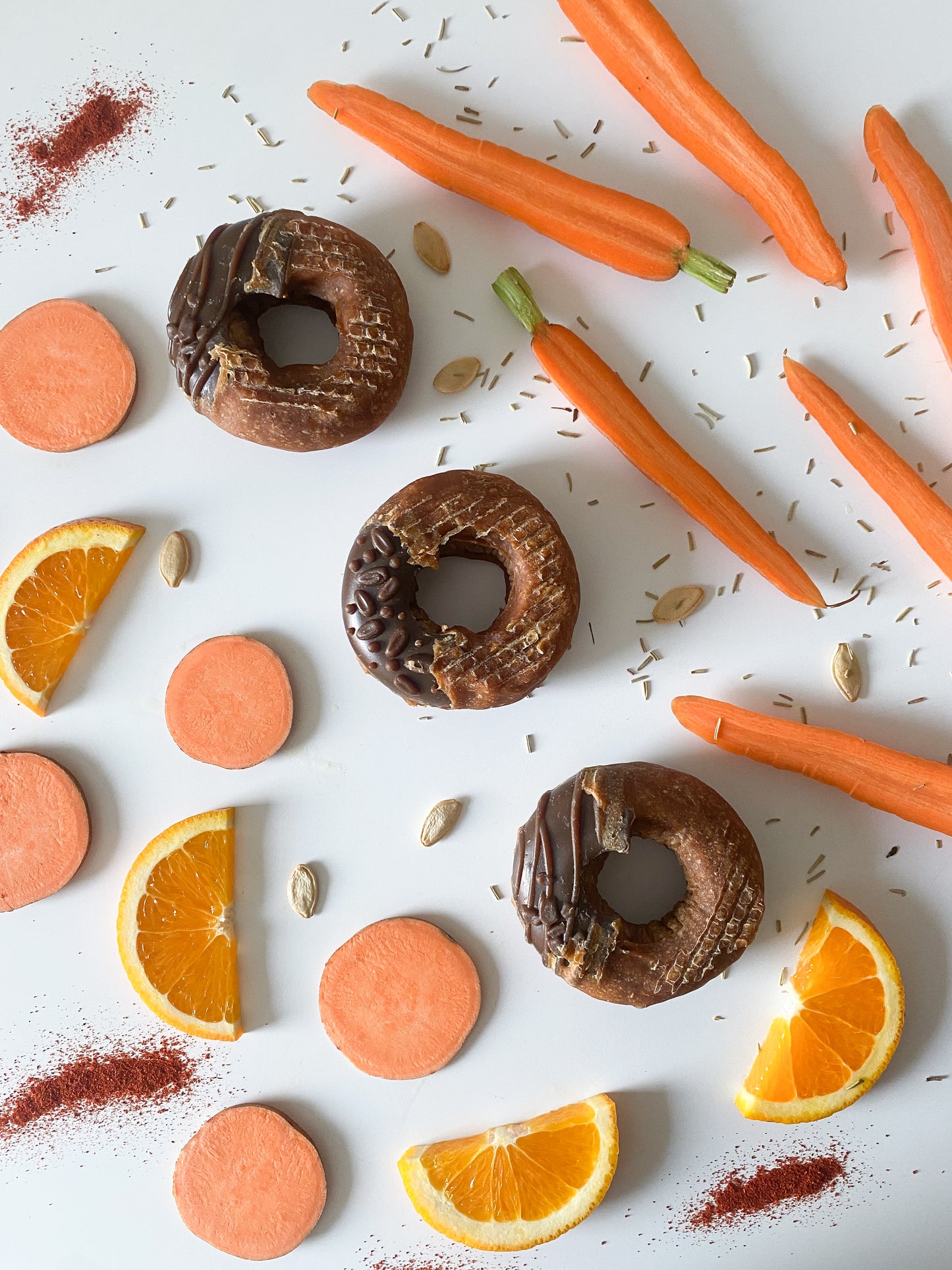Orange, Chicken & Sweet Potato Doughnut