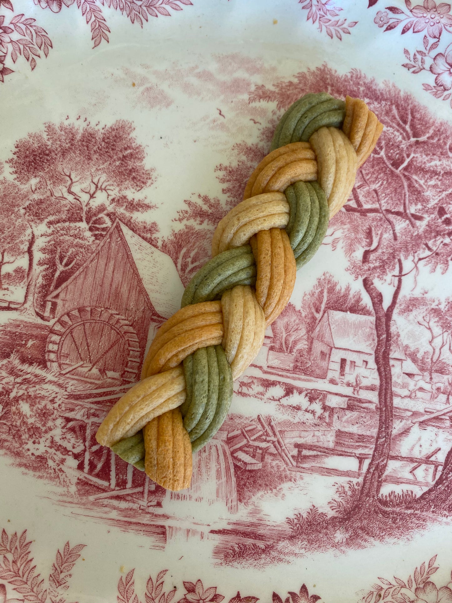 Peanut, Carrot & Spinach Braids